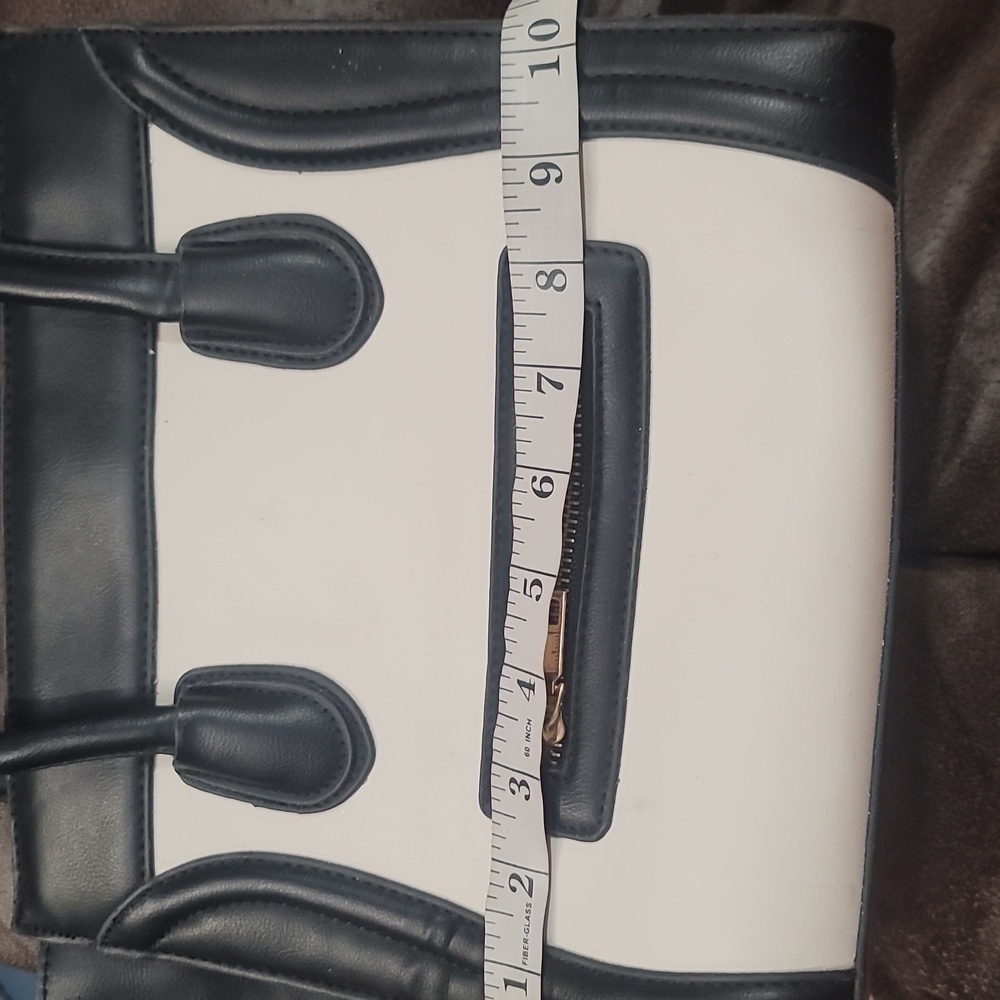 Black white designer Fashion bag mini luggage tote handbag purse - Picture 3 of 8